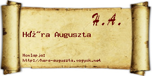 Héra Auguszta névjegykártya